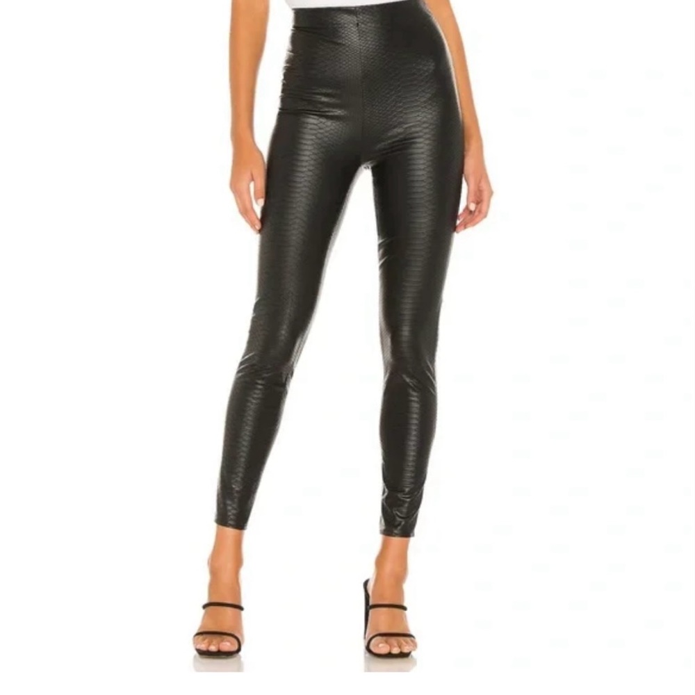 Michael Costello x REVOLVE Isa Faux Leather Pants Snake Embossed Size Small NWT